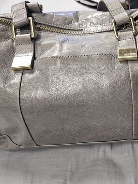 HOBO Gray Leather Satchel Bag